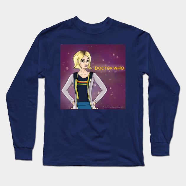 She Is The Doctor (with background) Long Sleeve T-Shirt by SBMaskedArtist